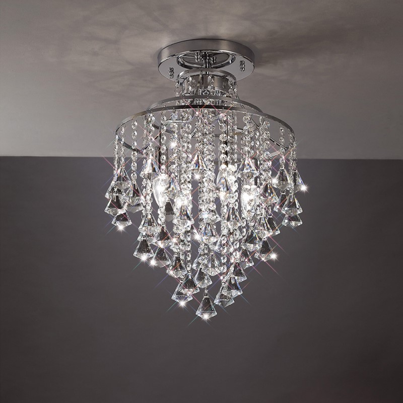 Ceiling 4 Light Polished Chrome/Crystal - Click Image to Close